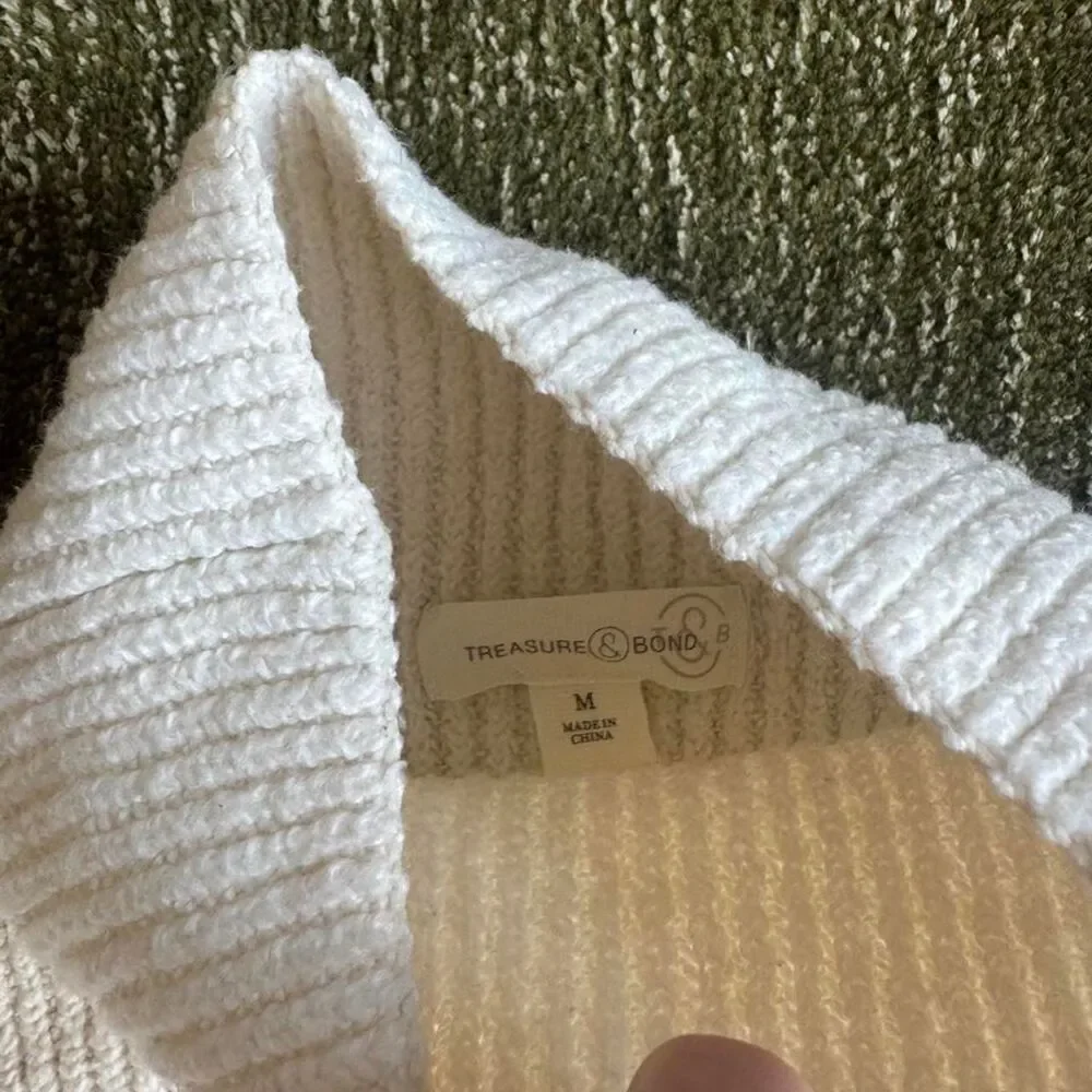 Treasure-bond Women's White and Cream Jumper